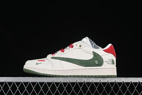 All categories Air Jordan Jordan series basketball shoes Air Jordan 1 Low High-end customized low-top sneakers Travis Scott x Fragment Design x Air Jordan 1 Low OG SP Joe 1 North Face co-branded beige green small red label low-top cultural casual sneakers FC1688-214